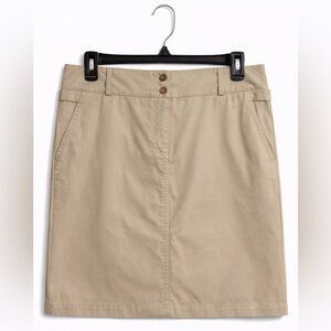 Lands’ End Khaki Pencil Skirt Women’s Size 8 Cotton Work Classic